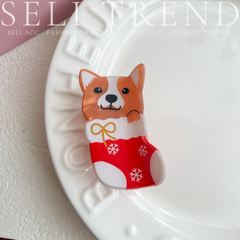 Wholesale Christmas Series Animal Cute Dog Cat Scratching Clip